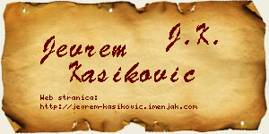 Jevrem Kašiković vizit kartica